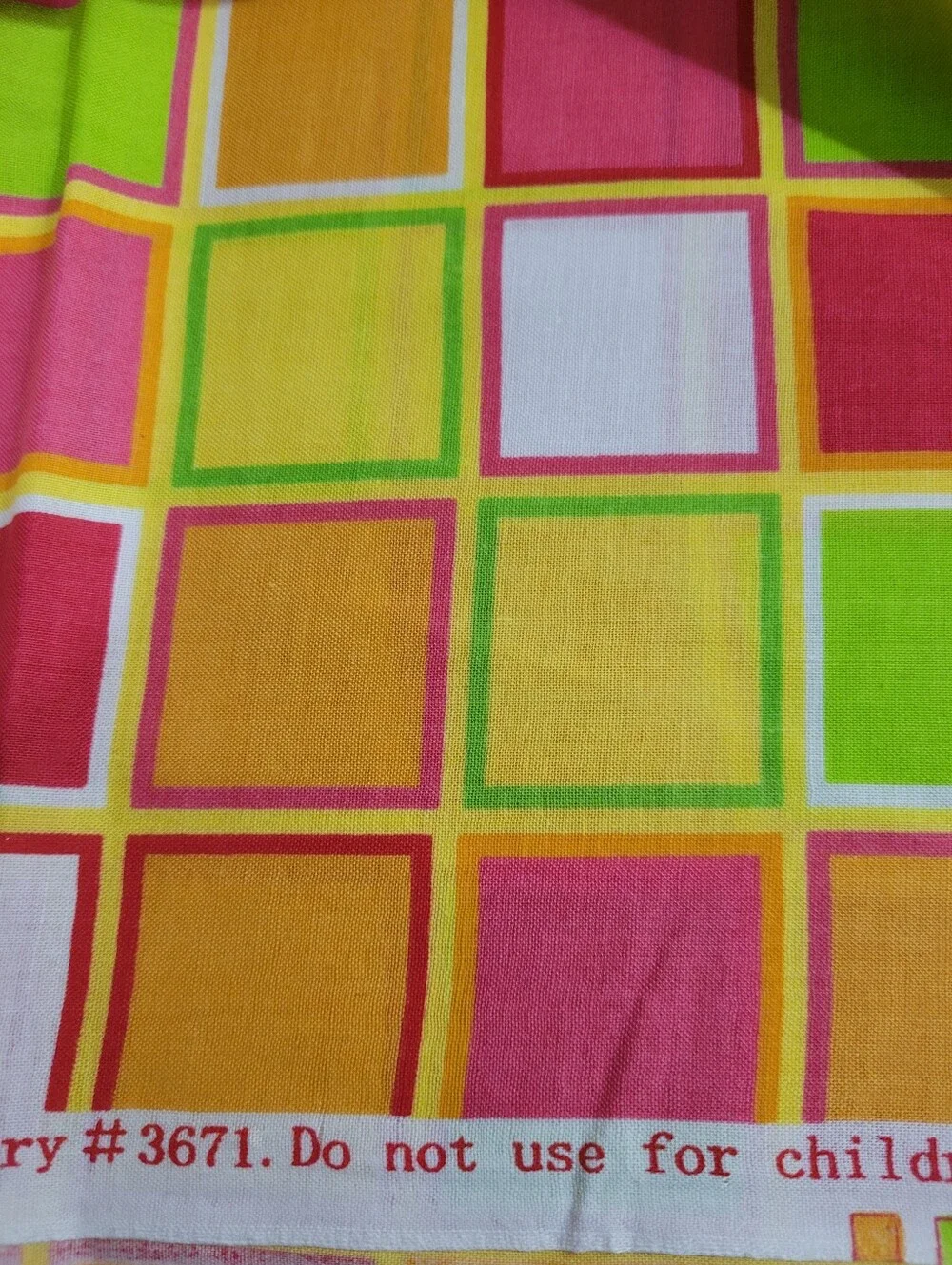 Springs Industries Square Grid Bright Colored Sewing Fabric (1520)